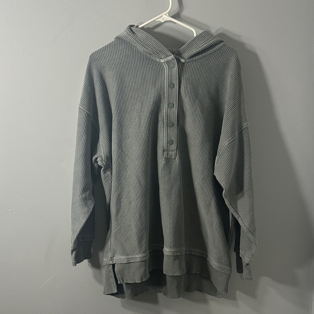 Aerie Green Button Sweater